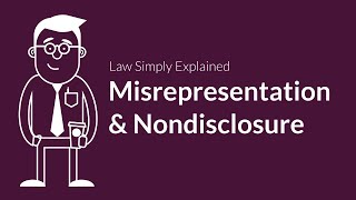 Misrepresentation and Nondisclosure  Contracts  Defenses amp Excuses [upl. by Colinson]