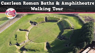 CAERLEON ROMAN BATHS amp AMPHITHEATRE WALES  Walking Tour  Pinned on Places [upl. by Lamb589]