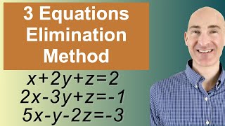 Solving Systems of 3 Equations Elimination [upl. by Parik565]