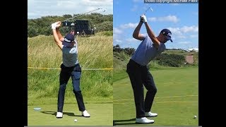 Justin Thomas golf swing  Long Iron faceon amp downtheline July 2017 [upl. by Dietrich]